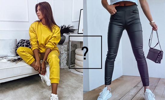 Ženy v ležérnych teplákoch a voskovaných džínsoch v žltej a čiernej farbe